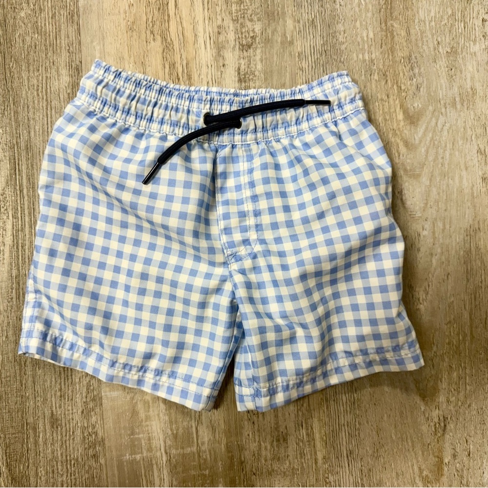 Carter’s Swim Trunks in Blue and White Gingham Checker Print